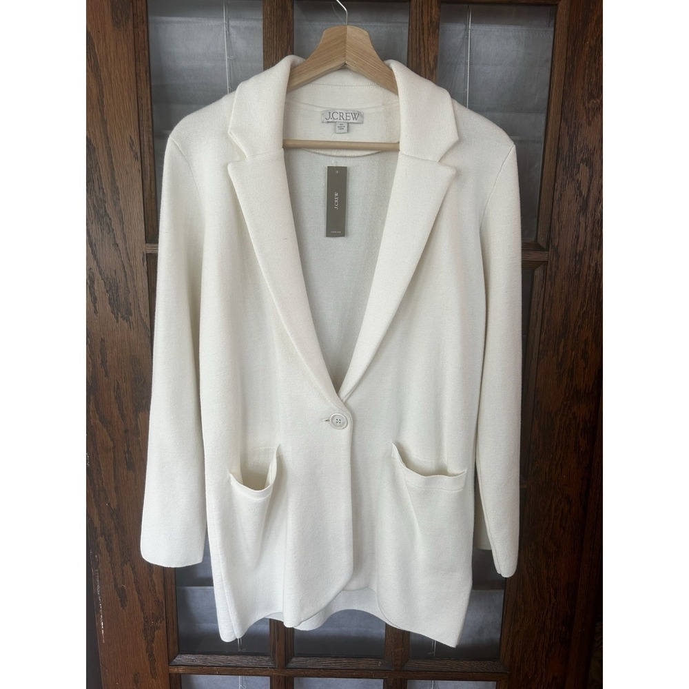 NWT J. Crew Woman's Ivory Jacket Blazer Size Extra Small‎ Heavy Cotton Blend